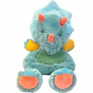 Mary Meyer Pebblesaurus Lovey Blue Triceratops Dinosaur Plush Security Blanket